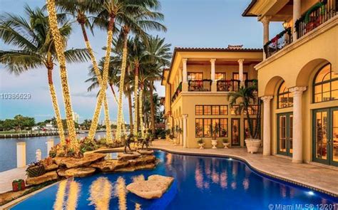 This Mediterranean Style Waterfront Mansion Is Located At 9 Isla Bahia