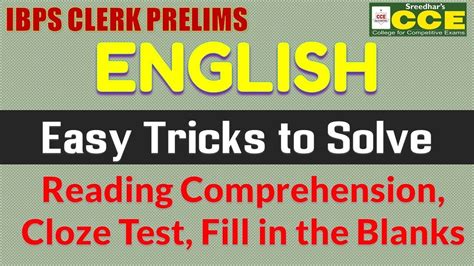 IBPS Clerk Prelims English MT 077 Reading Comprehension Fill In The