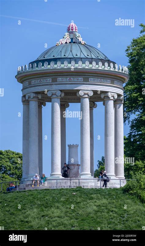 The Monopteros Temple English Garden Munich Bavaria Germany Stock