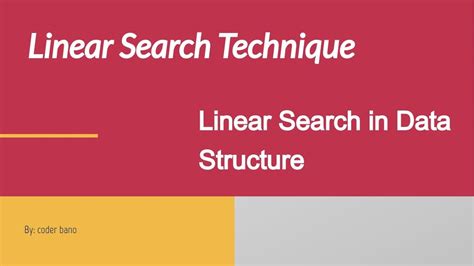 Linear Search Linear Search Algorithm With Example Data Structures Youtube