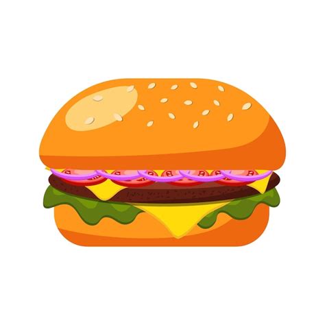 Premium Vector | Burger illustration vector illustration on a white ...