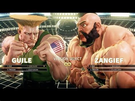 Guile Vs Zangief Street Fighter V Youtube