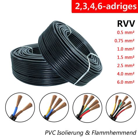 2 3 4 6 Adriges PVC Isoliert Flexibel Stromkabel Kupfer Elektroleitung