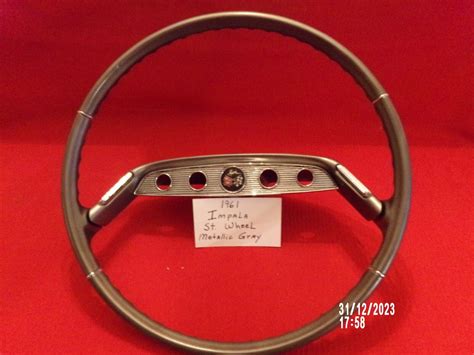 1961 Chevy Impala Restored Steering Wheel Metallic Gray Oem 17 Inch Ebay