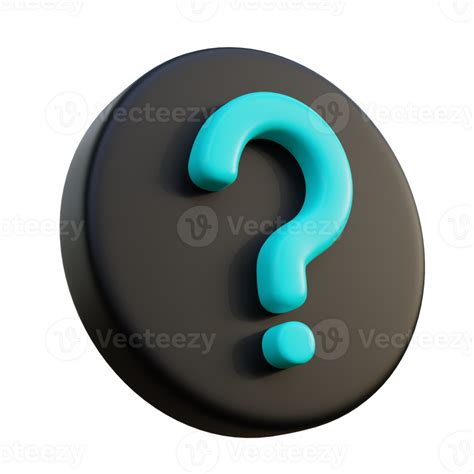 Question Mark 3d Icon On Black Circle 29752747 Png