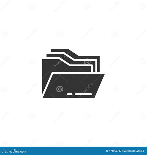 File Folder Icon In Flat Style Documents Archive Vector Illustration