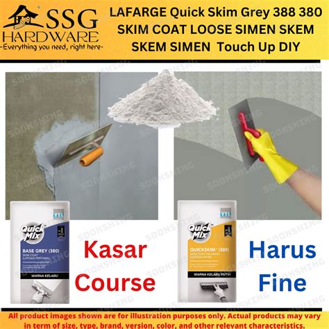 Ssg400 Lafarge Quick Skim Grey 388 380skim Coat Cement Fine White Color