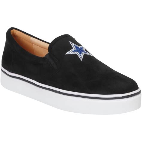 Cuce Dallas Cowboys Womens Black Suede Slip On Shoes