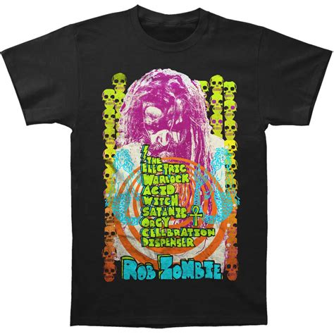 Rob Zombie Mens Electrick Warlock Acid Watch T Shirt Small Blackrob