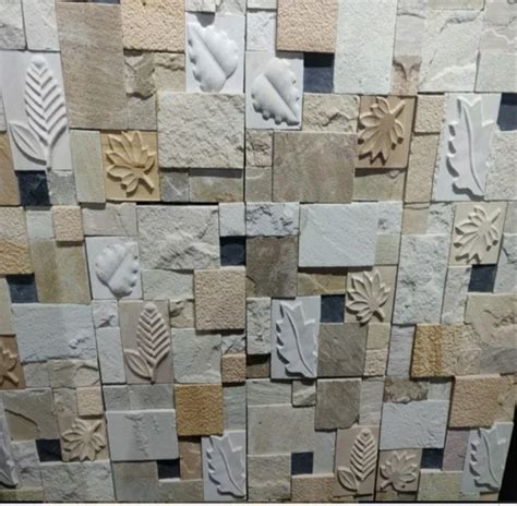 Multicolor Ceramic Natural Stone Cnc Carving Mosaic Tiles Size