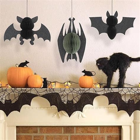 Amazon Pcs Halloween Bat Hanging Decorations Honeycomb Bats For