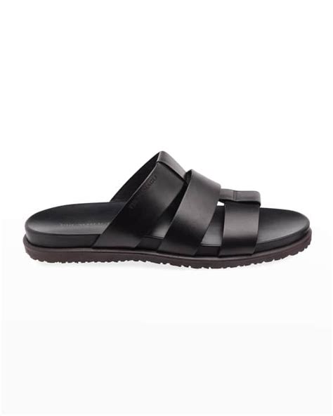 Loro Piana Mens Naha Seawalk Leather Slide Sandals Neiman Marcus