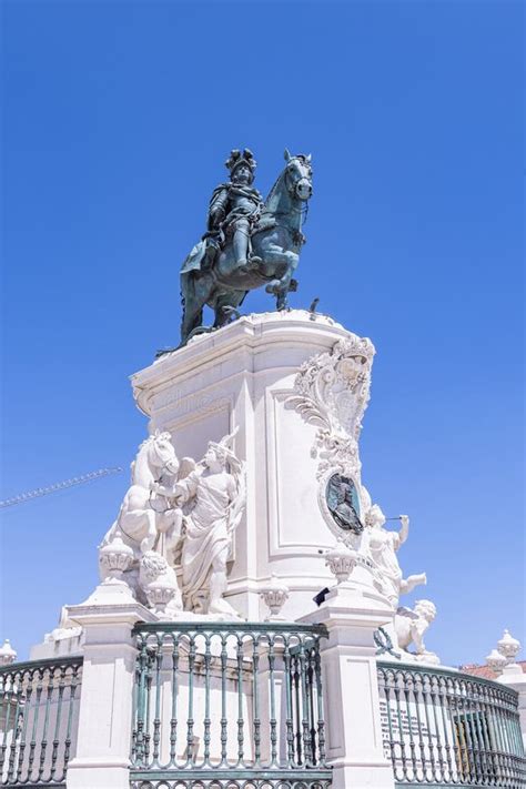 Historic Equestrian Statue Of King Jose I In Lisbon Stock Image Image