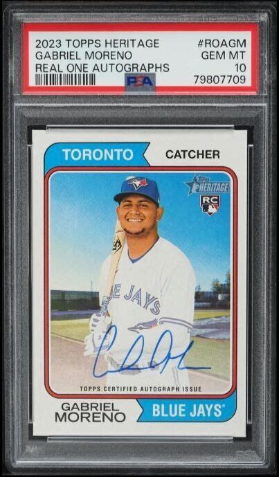 Gabriel Moreno Topps Heritage Roa Gm Real One Autographs Price