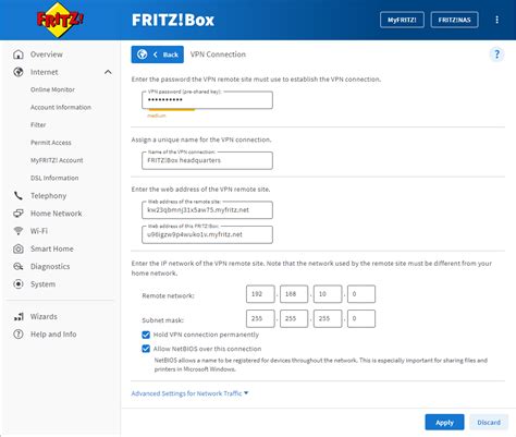 Setting Up An IPSec VPN Between Two FRITZ Box Networks FRITZ Box 5690 Pro