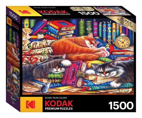 The Old Book Shop Cats 1500 Pieces Kodak Puzzle Warehouse