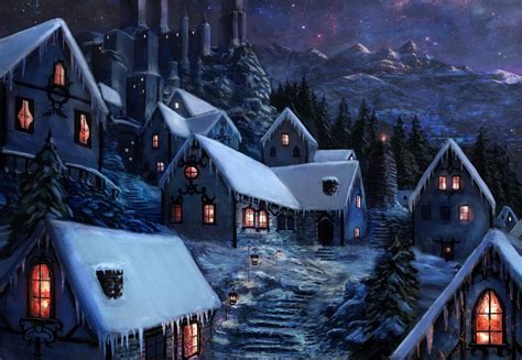 Winter Village Wallpaper - WallpaperSafari