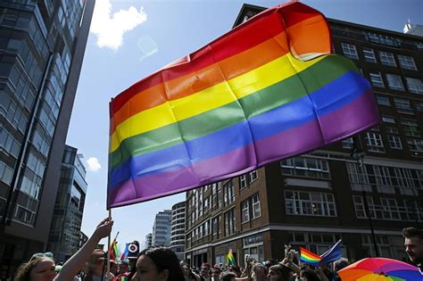 Premium Photo Photo A Crowd With Lgbt Rainbow Flags