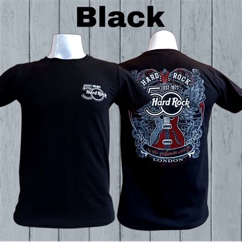 Hard Rock T Shirt Kain Sejuk Streetwear Printed Baju Lelaki Baju