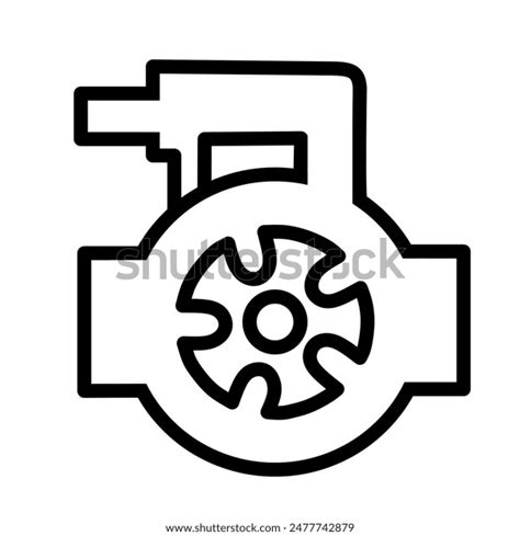 Centrifugal Impeller Pump Icon Electric Motor Stock Vector Royalty