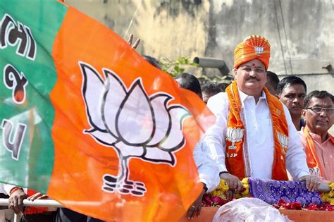 honble bjp national president shri jp nadda jis road show  khadia