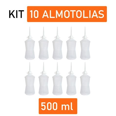 Kit Almotolias Plastica Transparente Ml Bico Reto