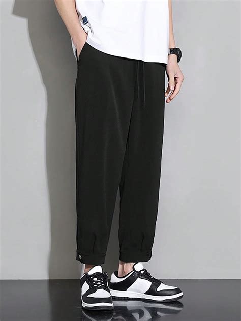 Manfinity Hypemode Men Letter Patched Detail Drawstring Waist Trousers