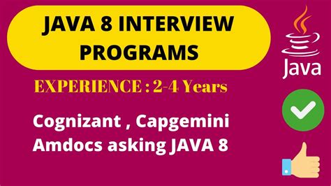 Java 8 Coding Programs Candidate Solved It Capgemini Cognizant