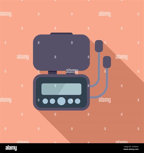 Disease Defibrillator Icon Flat Vector Cardiac Attack Device Electrical Health Stock Vector