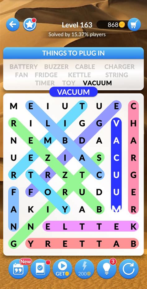 Word Search Explorer Level 163 Things To Plug In Answers Qunb