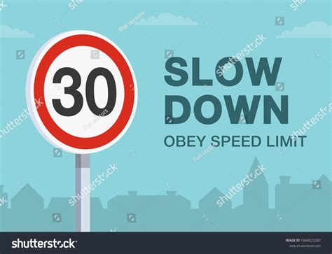 Safety Driving Rules Obey Speed Limit Stock Vector Royalty Free 1968023287 Shutterstock