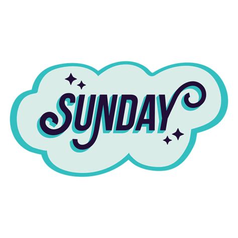 Sunday Badge Sticker PNG & SVG Design For T-Shirts