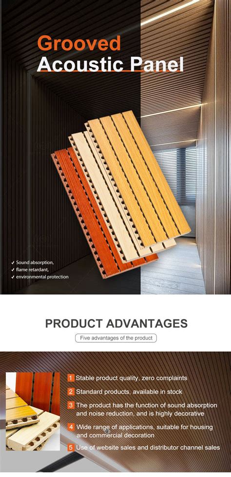 Decorated Grooved Wooden Acoustic Panel Master Acoustic