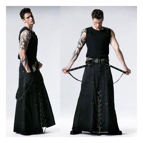 Gothic Kilts For Sale Long Gothic Man Kilt Punk Kilts