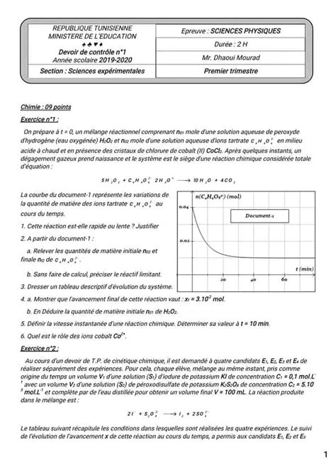 Bac Sc Exp Rimentales Physique Correction Devoir De Contr Le N