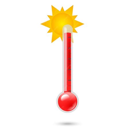 Termómetro De Clima Cálido Con Escalas Celsius Y Fahrenheit 3d Realista