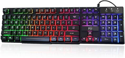 Rii RK100 Teclado Multicolor Retroiluminado LED Arcoiris De Gran