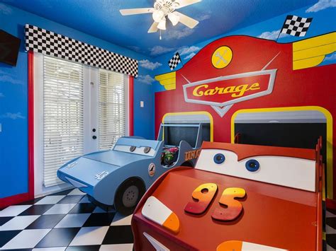 Cars Themed Room Two Twin Beds Located On The First Floor Car