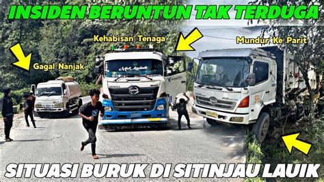 Insiden Beruntun Terjadi Di Tanjakan Sitinjau Lauik Trailer Gagal