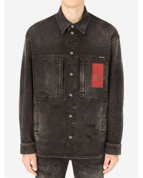 Dolce Gabbana Patchwork Denim Jacket In Black For Men Lyst Canada