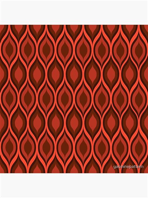 Classic Retro Mid Century Modern Geometric Red Ogee Pattern Poster