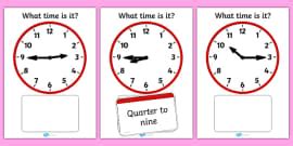 Clock Matching Game Split Cards Lehrer Gemacht Twinkl