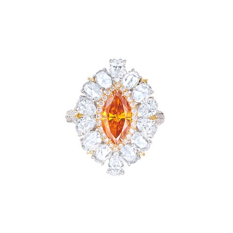 Fancy Vivid Yellow Orange Colored Diamond And Diamond