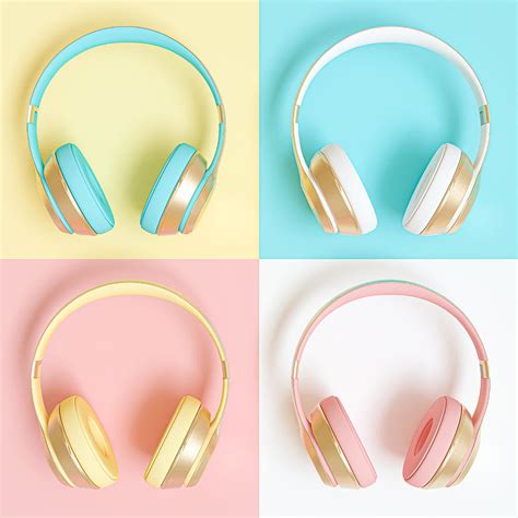 Collection Of Audio Headphones In Different Colors. Photograph by ...