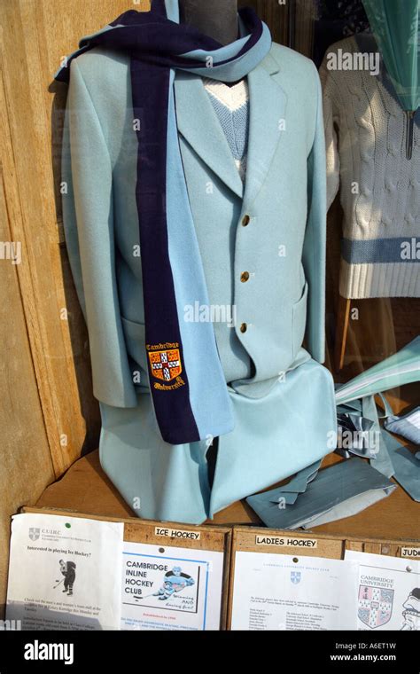 Cambridge University official uniform for girls on display in the ...