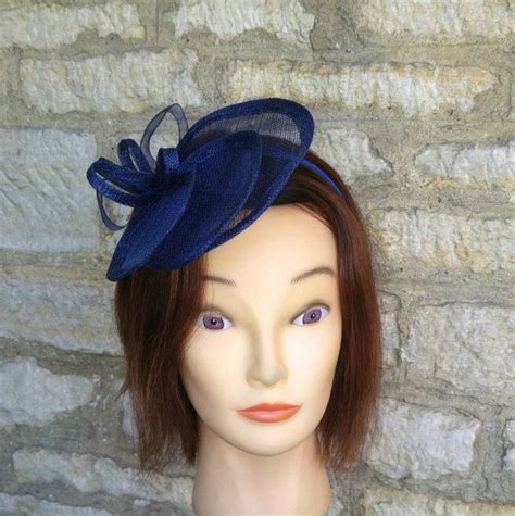 Blue Wedding Fascinator Navy Blue Wedding Hat Cocktail Hat Etsy Wedding Hats Fascinator