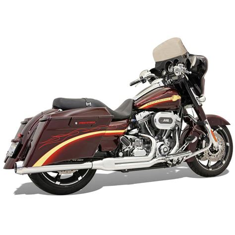 Bassani FLH 737 Chrome Road Rage 2 1 Long Exhaust Megaphone For Harley