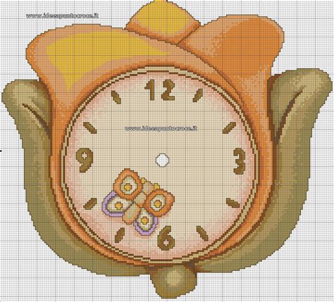 OROLOGIO TULIPANO THUN SCHEMA PUNTO CROCE Cross Stitching Cross Stitch