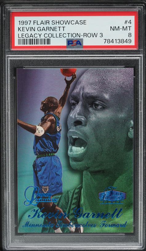 1997 98 FLAIR SHOWCASE LEGACY COLLECTION ROW 3 KEVIN GARNETT 100 4