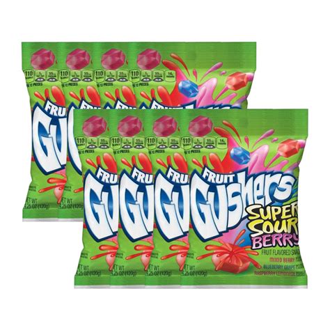 Gushers Fruit Flavored Snacks Super Sour Berry 120g X 8 Sollys